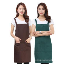 100% Cotton commercial Bib Chef Apron Bar Waitress Uniform durable apron